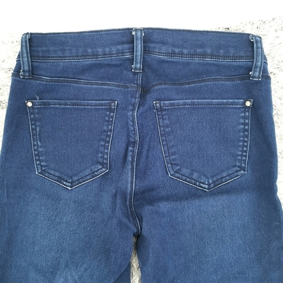 Elle Paris Women's 6 Blue Skinny Leg Regular Fit Mid Rise Navy Blue Jeans - Picture 11 of 11